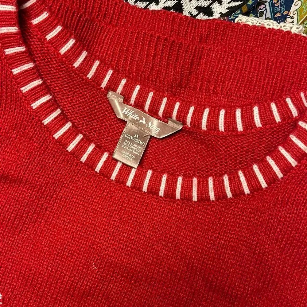 Red Christmas sweater size 3X - Picture 6 of 7